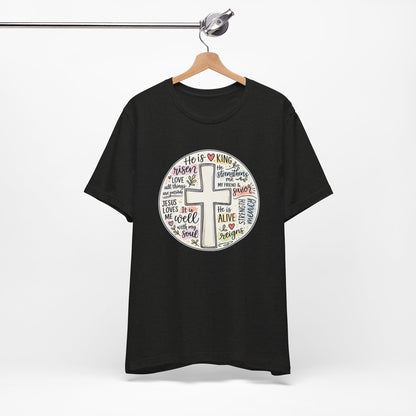 Christian Cross Faith T-Shirt — He Is Risen Inspirational Graphic Tee