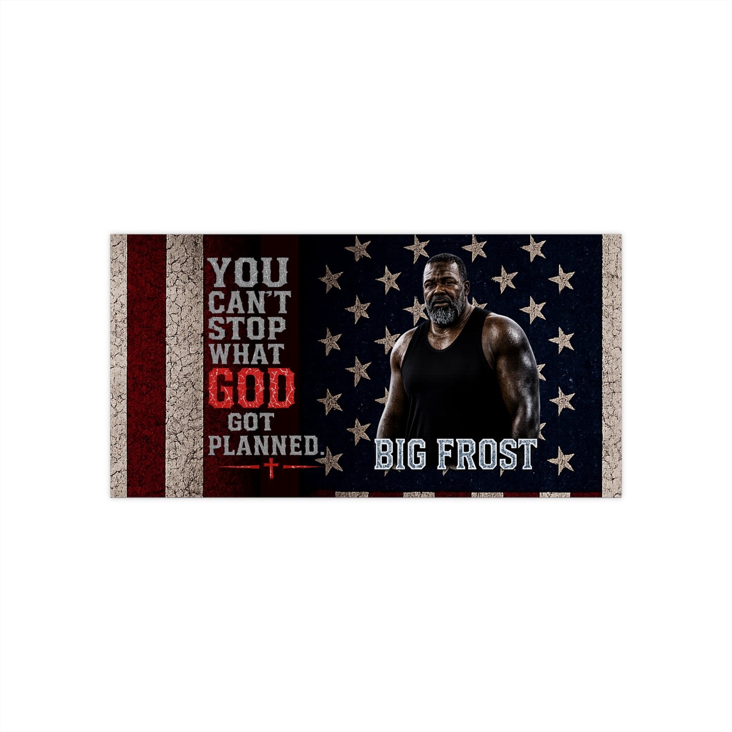 Bumper Sticker — "You Can't Stop What God Got Planned" Patriotic Big Frost Design