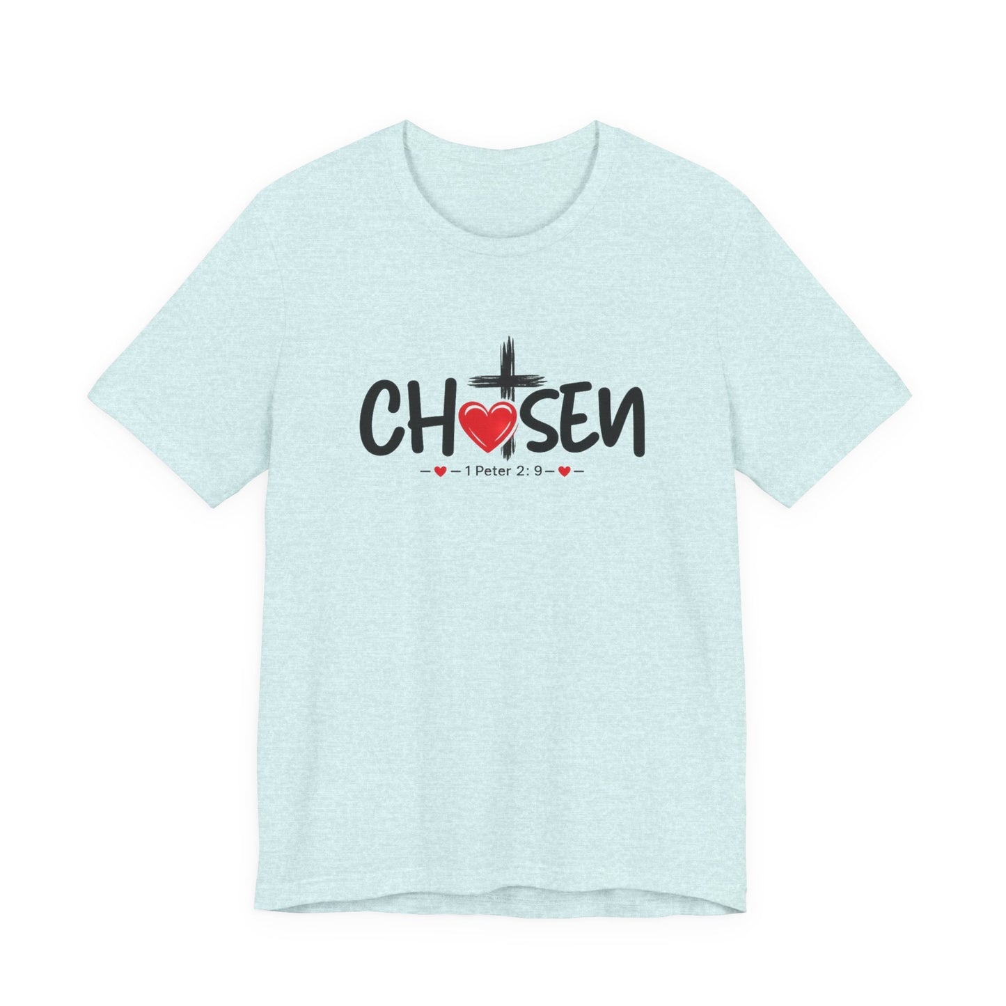 Chosen Cross Heart T-Shirt — Christian Faith Tee (1 Peter 2)