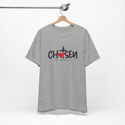 Chosen Cross Heart T-Shirt — Christian Faith Tee (1 Peter 2)