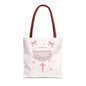 Pink Faith Tote Bag — Inspirational Cross & Rainbow AOP Tote