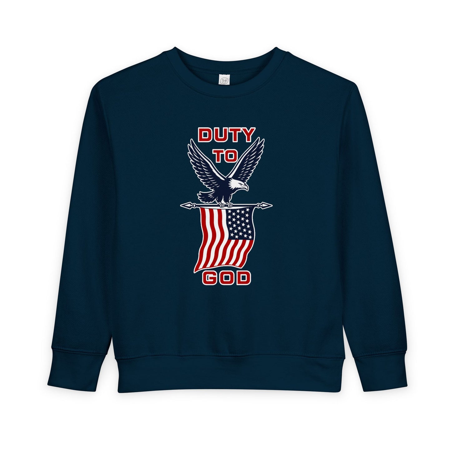 Toddler Sweatshirt - 'Duty to God' Patriotic Eagle & Flag