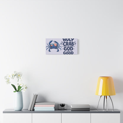Patriotic Crab Canvas — "Holy Crab God Is Good" Wall Art