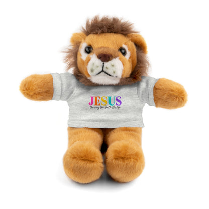 Jesus Rainbow Tee Teddy Bear - Plush Stuffed Animal with Faith Shirt