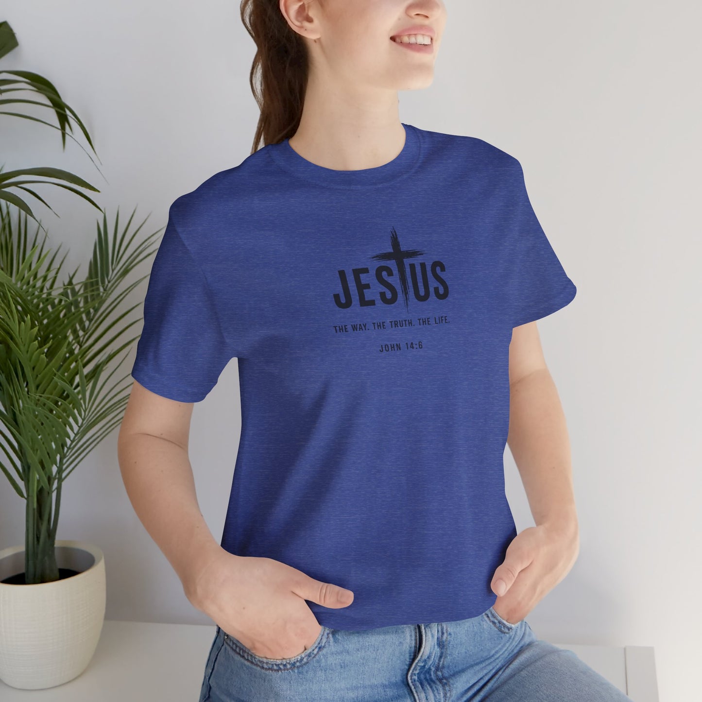 Jesus Cross T‑Shirt - "Jesus: The Way the Truth the Life" Bible Verse Tee (John 14:6)