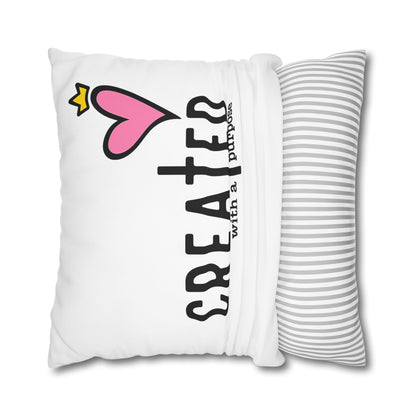 Created With A Purpose Square Pillowcase – Christian Inspirational Decorative Pillow