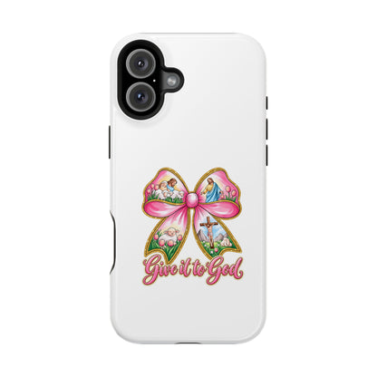 Give It to God Phone Case — Floral Bow Christian iPhone Cover