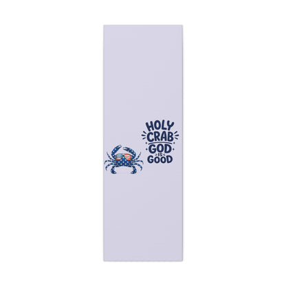 Patriotic Crab Canvas — "Holy Crab God Is Good" Wall Art