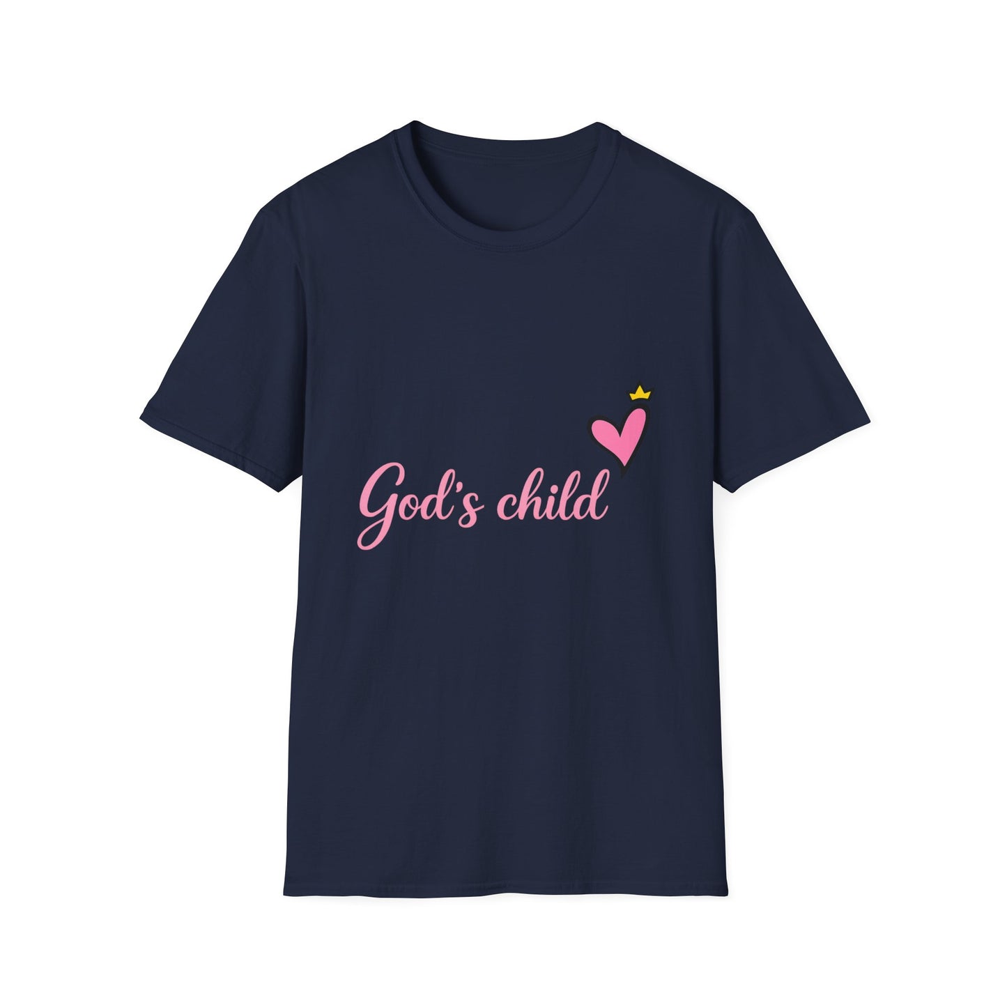 God's Child T-Shirt — Pink Heart Christian Faith Tee
