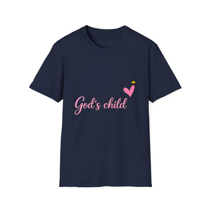 God's Child T-Shirt — Pink Heart Christian Faith Tee