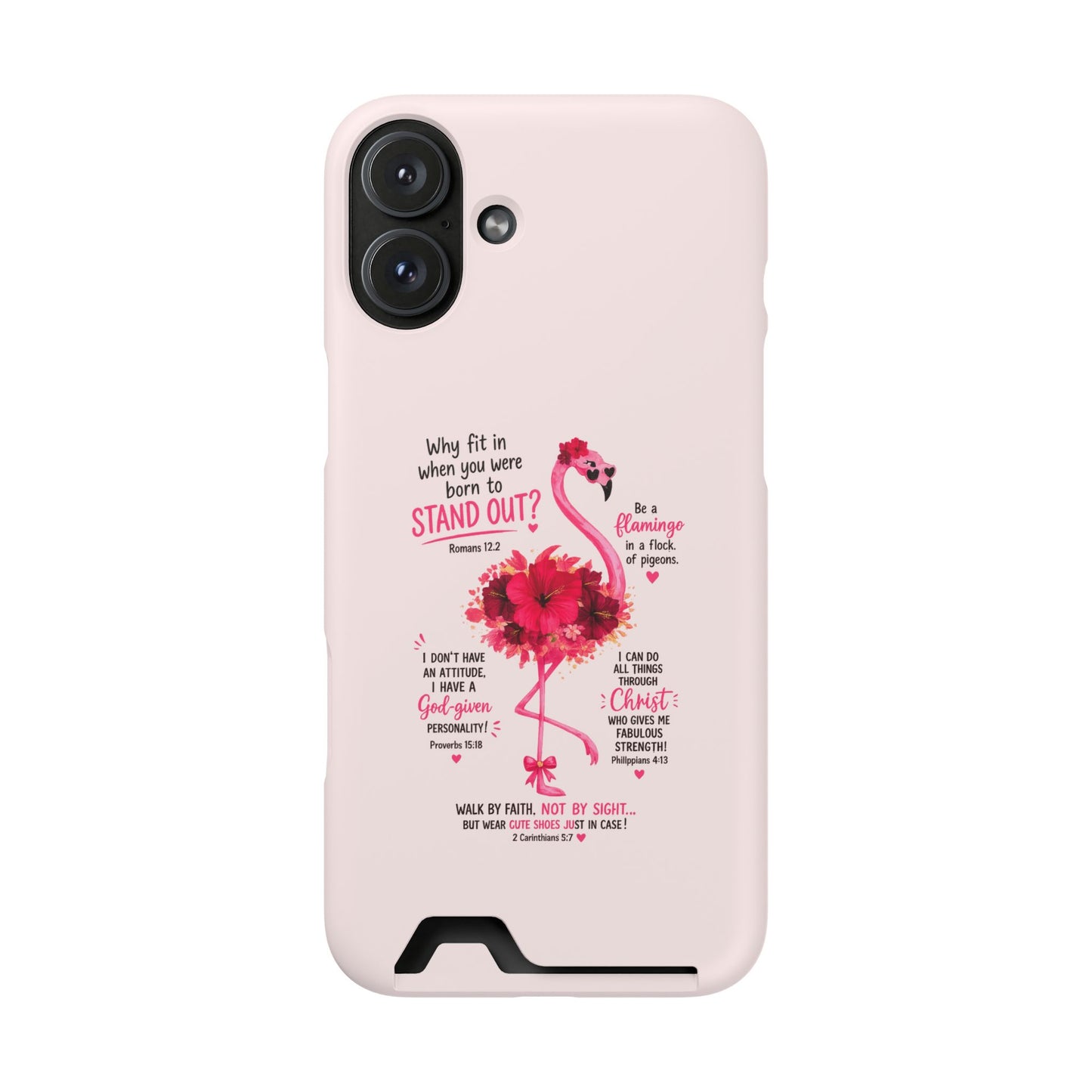 Flamingo 'Stand Out' Phone Card Case — Slim Wallet iPhone Case