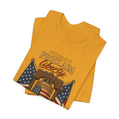 Proclaim Liberty Tee — Liberty Bell & American Flag Patriotic T-Shirt (250 Years)