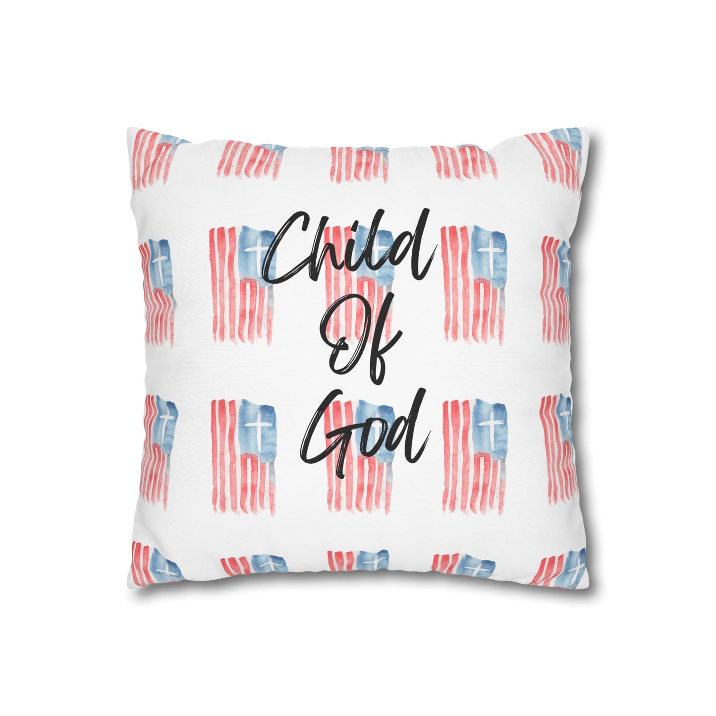 Blessed The Lord Pillowcase — Patriotic Psalm 33:12 Square Throw Pillow