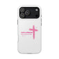 Phone Case — "God is within her, She will not fall" Pink Cross Magnetic Impact-Resistant Case