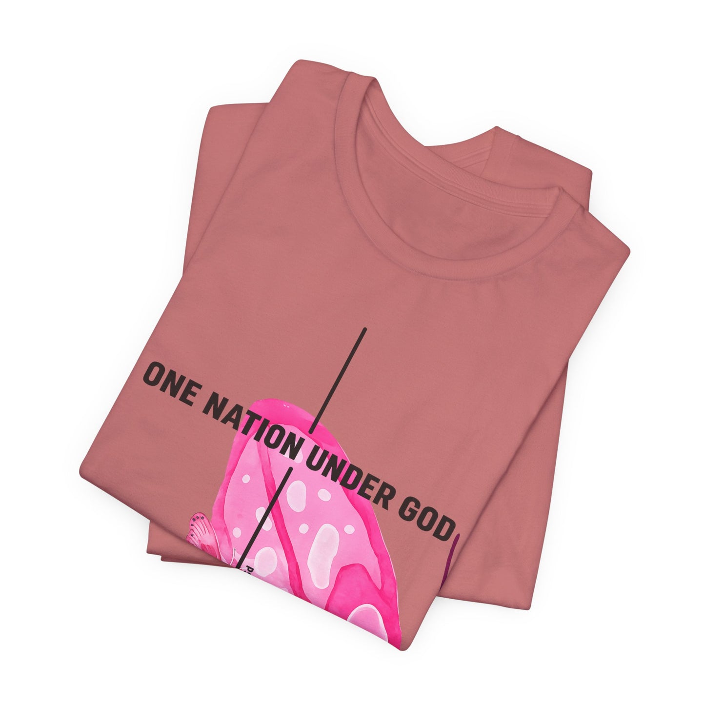 Created Butterfly T-Shirt — "One Nation Under God" Christian Inspirational Tee