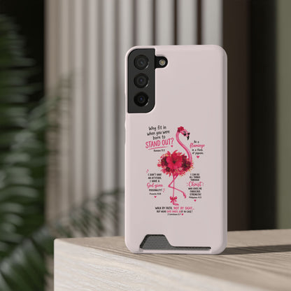 Flamingo 'Stand Out' Phone Card Case — Slim Wallet iPhone Case