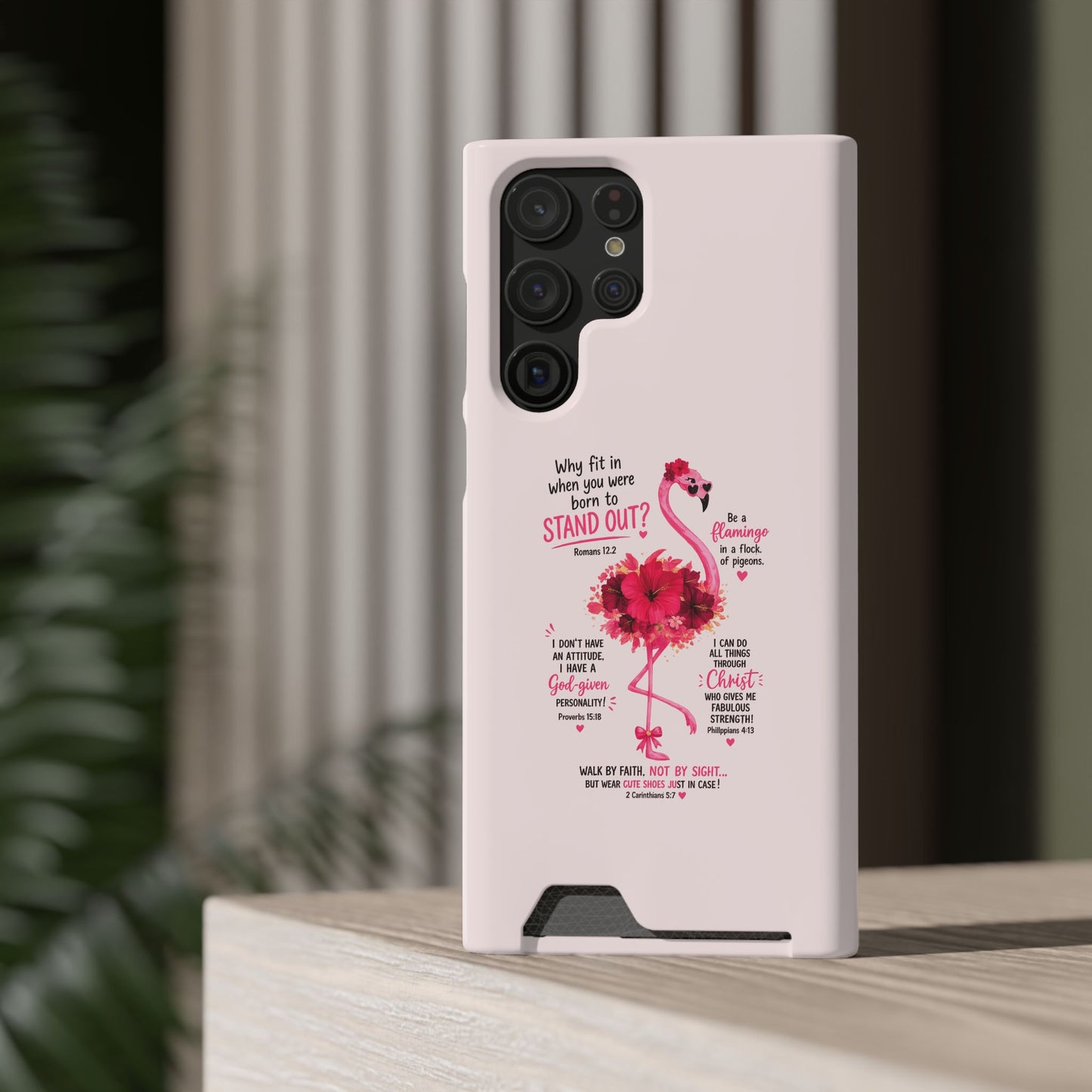 Flamingo 'Stand Out' Phone Card Case — Slim Wallet iPhone Case