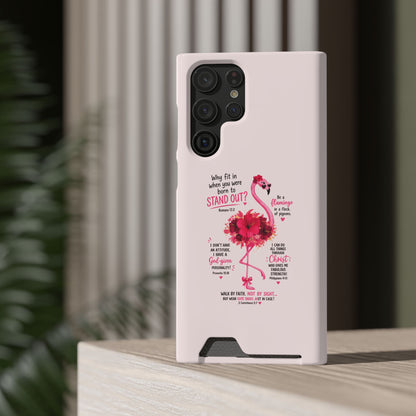 Flamingo 'Stand Out' Phone Card Case — Slim Wallet iPhone Case