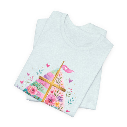 Jesus Is My Captain Floral Sailboat T-Shirt
