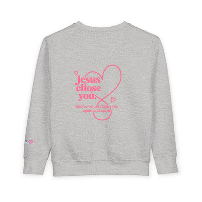 Toddlers' Faith Sweatshirt — "Fueled by Grace, Driven by Faith" Pink Scooter