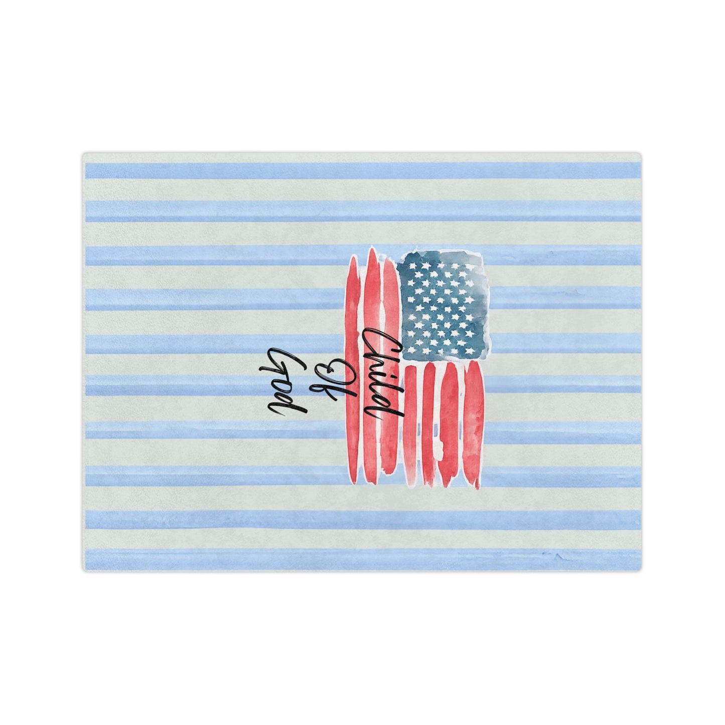 Child of God American Flag Velveteen Microfiber Blanket