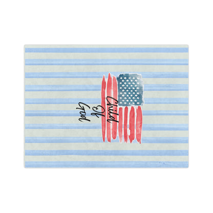 Child of God American Flag Velveteen Microfiber Blanket