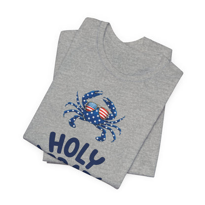 Holy Crab God Is Good T-Shirt — Patriotic Blue Crab Graphic Tee