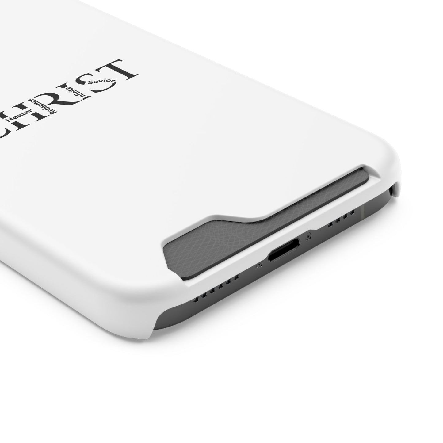 Christian Phone Card Case — Minimal 'CHRIST' Text Wallet Phone Case