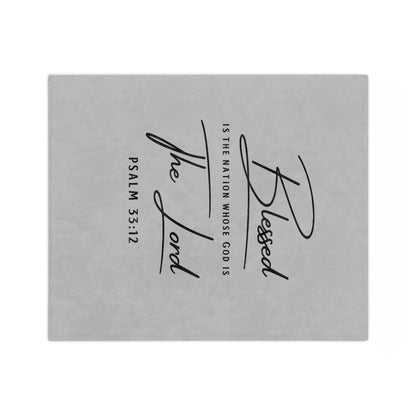 Blessed Is The Nation Microfiber Blanket — Psalm 33:12 Inspirational Throw