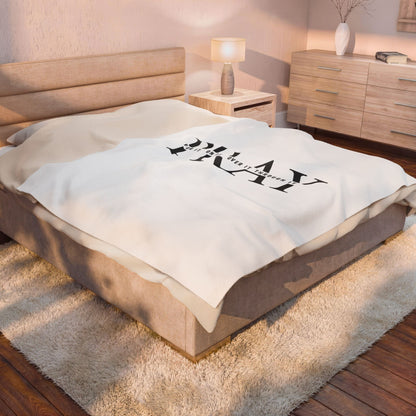 Pray Velveteen Plush Blanket — "PRAY" Faith Quote Throw for Comfort & Devotion