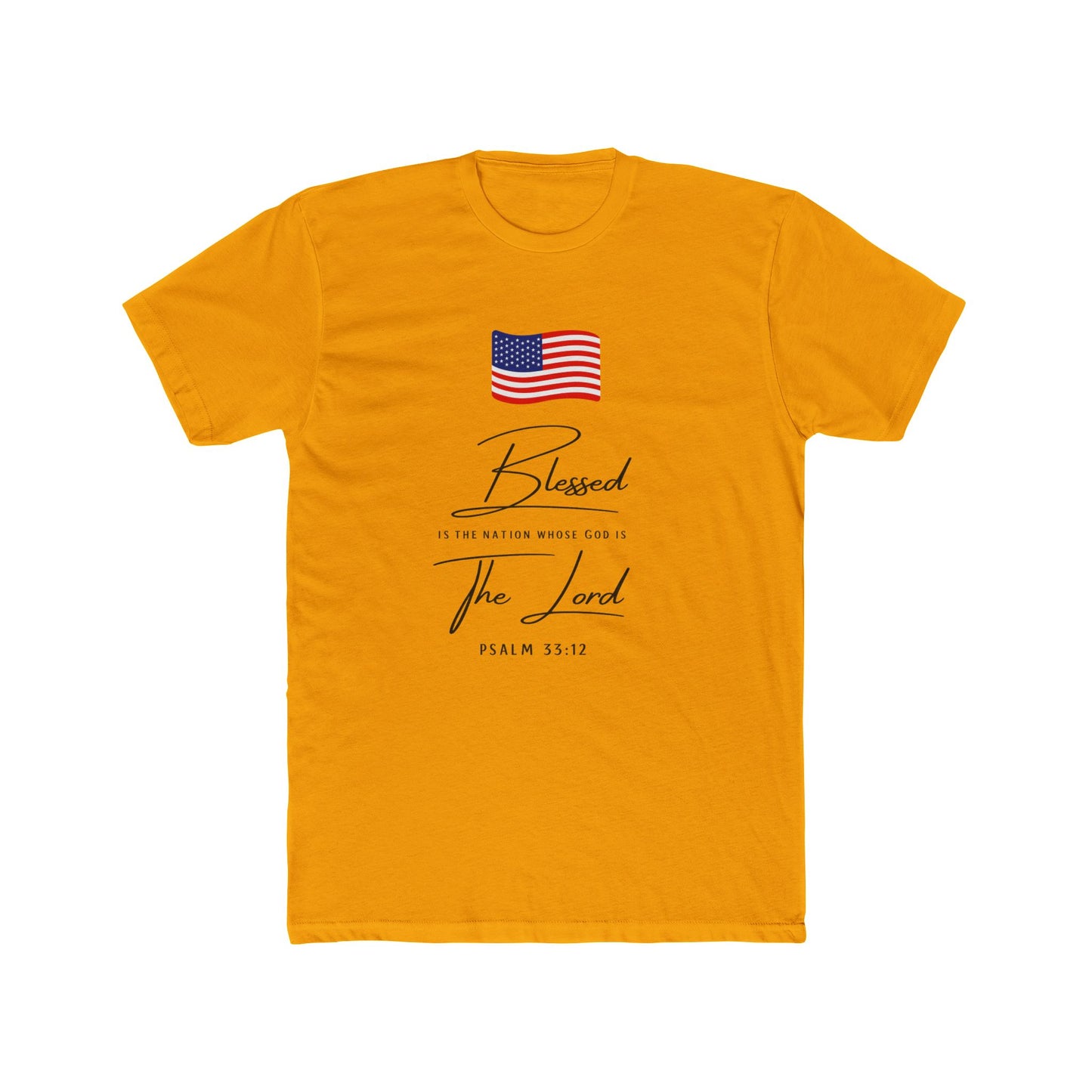 Blessed by the Lord American Flag T-Shirt — Psalm 55:12 Patriotic Christian Tee