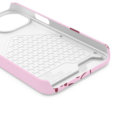 Pink "Child of God" Phone Card Case — Heart Pattern Religious Phone Case with Card Holder