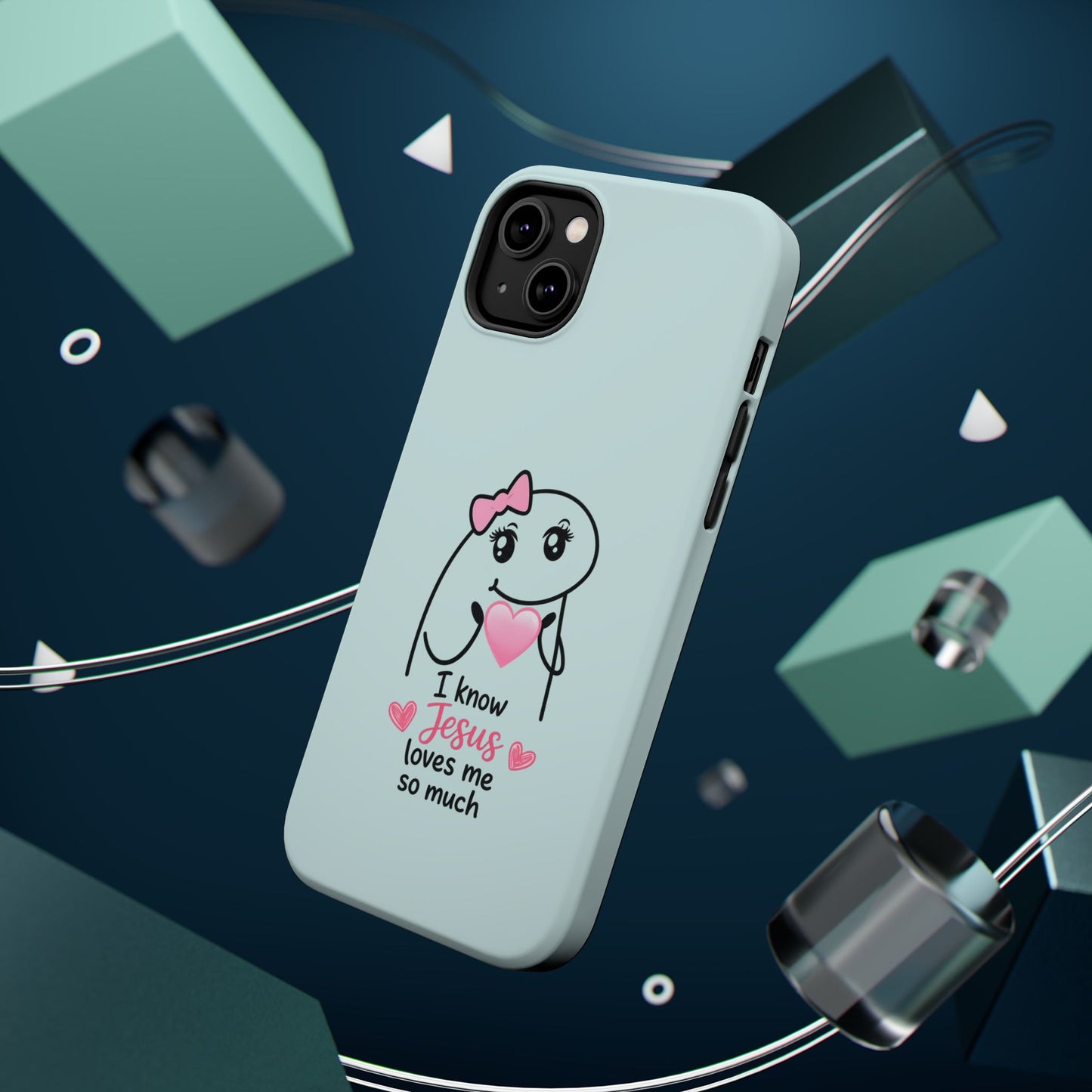 Christian Cute Heart Phone Case — "I Know Jesus Loves Me So Much" Magnetic Impact-Resistant Case