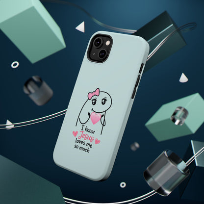 Christian Cute Heart Phone Case — "I Know Jesus Loves Me So Much" Magnetic Impact-Resistant Case