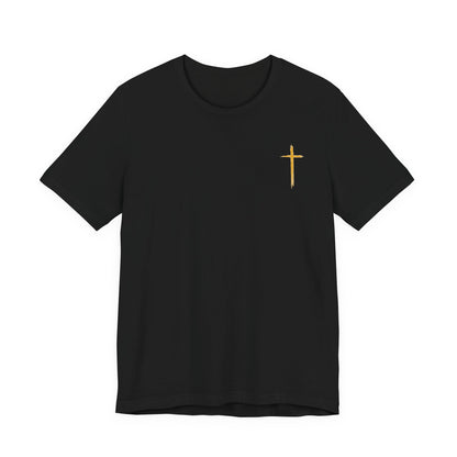 Christian Cross T-Shirt — "Do Not Be Deceived, Bad Company Ruins Good Morals" (1 Corinthians 15:33)