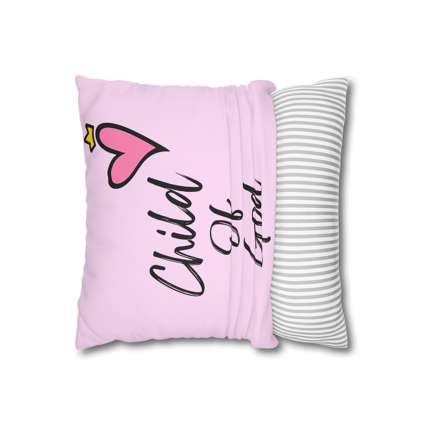 Riding with Jesus Square Pillowcase — Faith Beetle Car Design ("Riding with Jesus & a Full Tank of Faith")