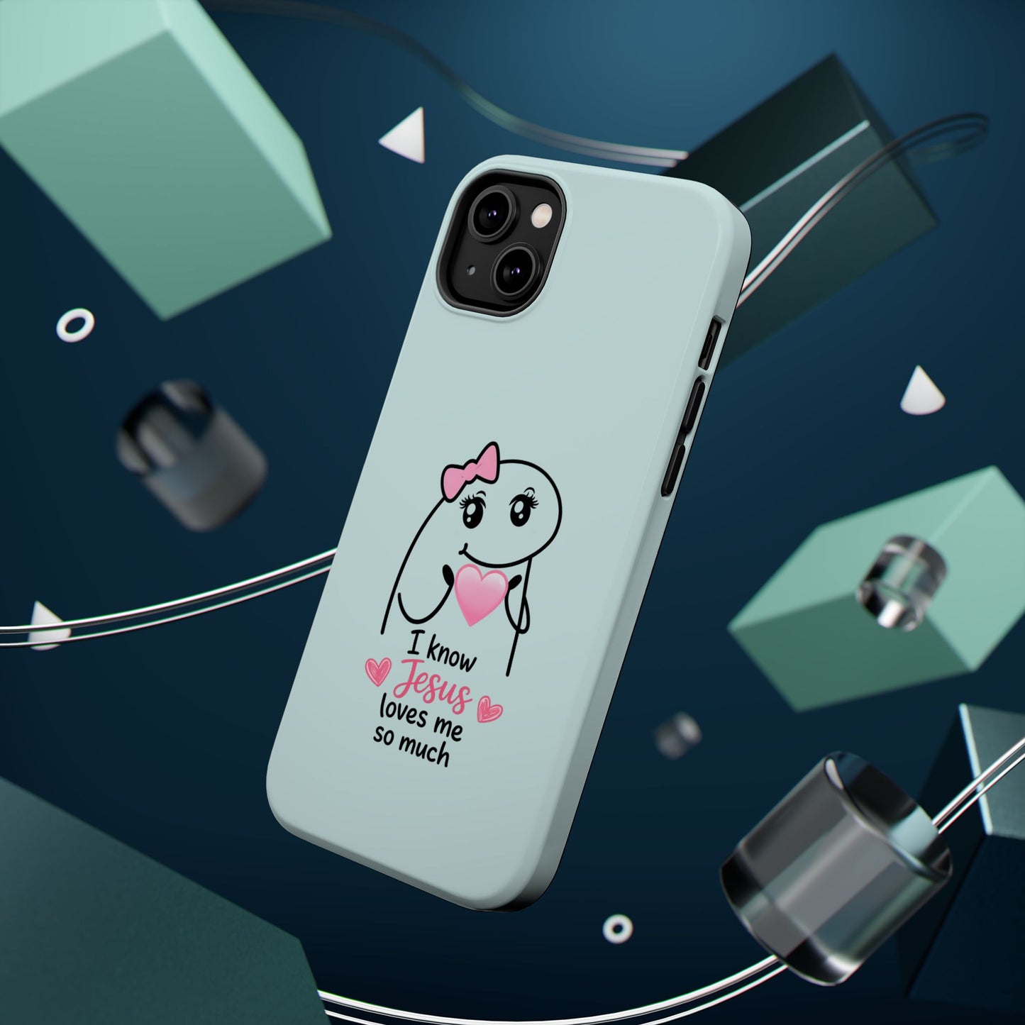 Christian Cute Heart Phone Case — "I Know Jesus Loves Me So Much" Magnetic Impact-Resistant Case