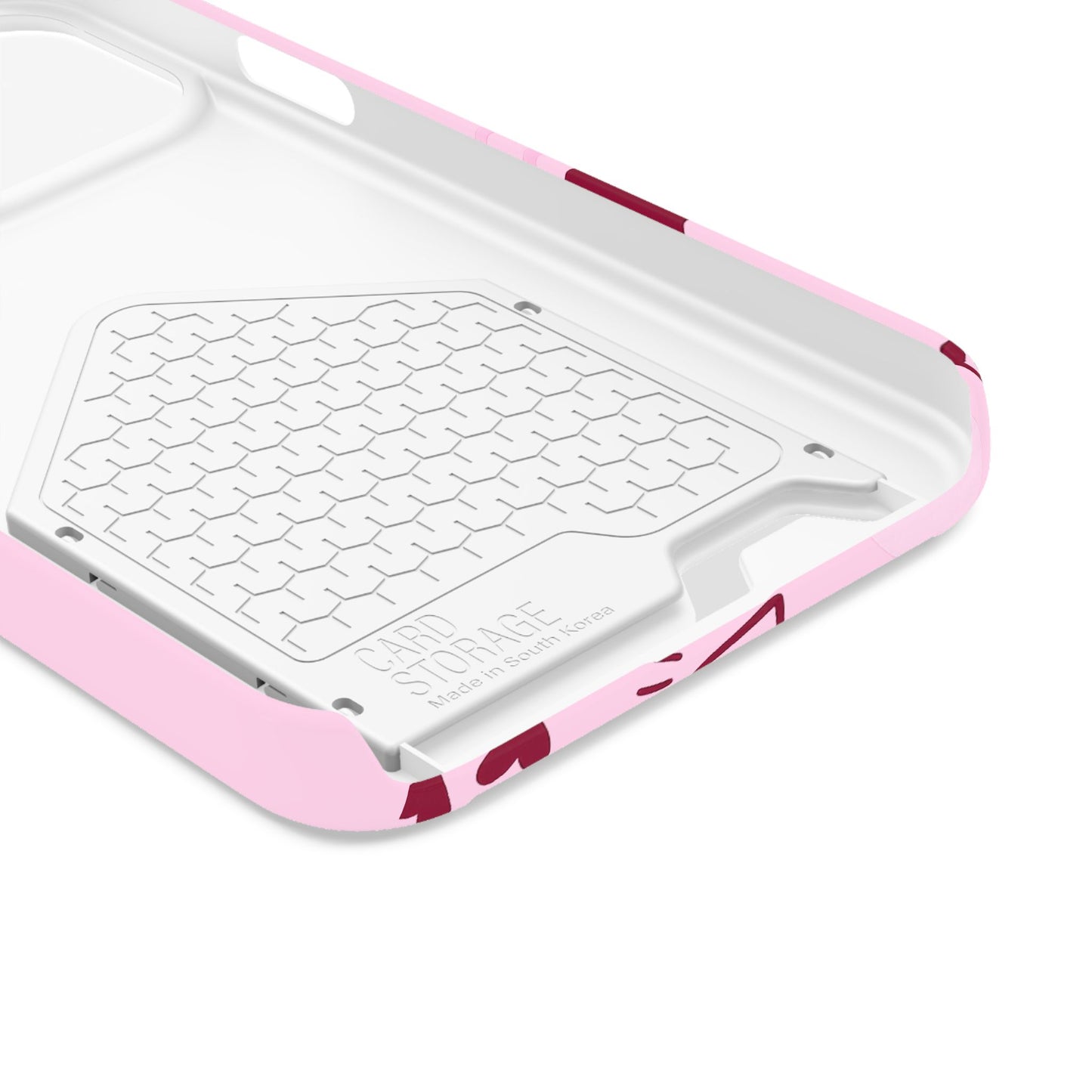 Pink "Child of God" Phone Card Case — Heart Pattern Religious Phone Case with Card Holder