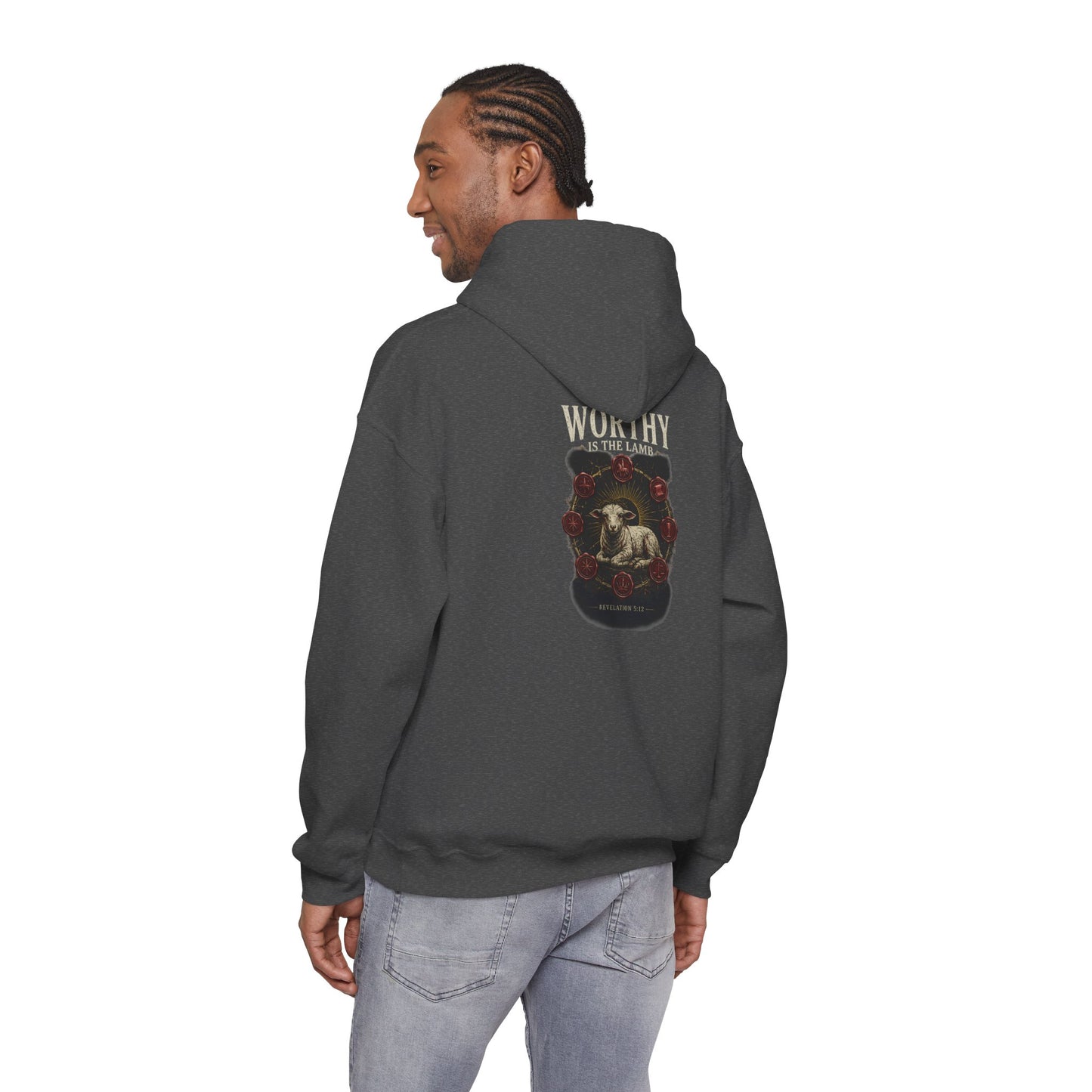 Worthy of the Lamb double print Hoodie – Christian Sheep & Roses Gospel Pullover