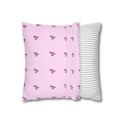 Riding with Jesus Square Pillowcase — Faith Beetle Car Design ("Riding with Jesus & a Full Tank of Faith")