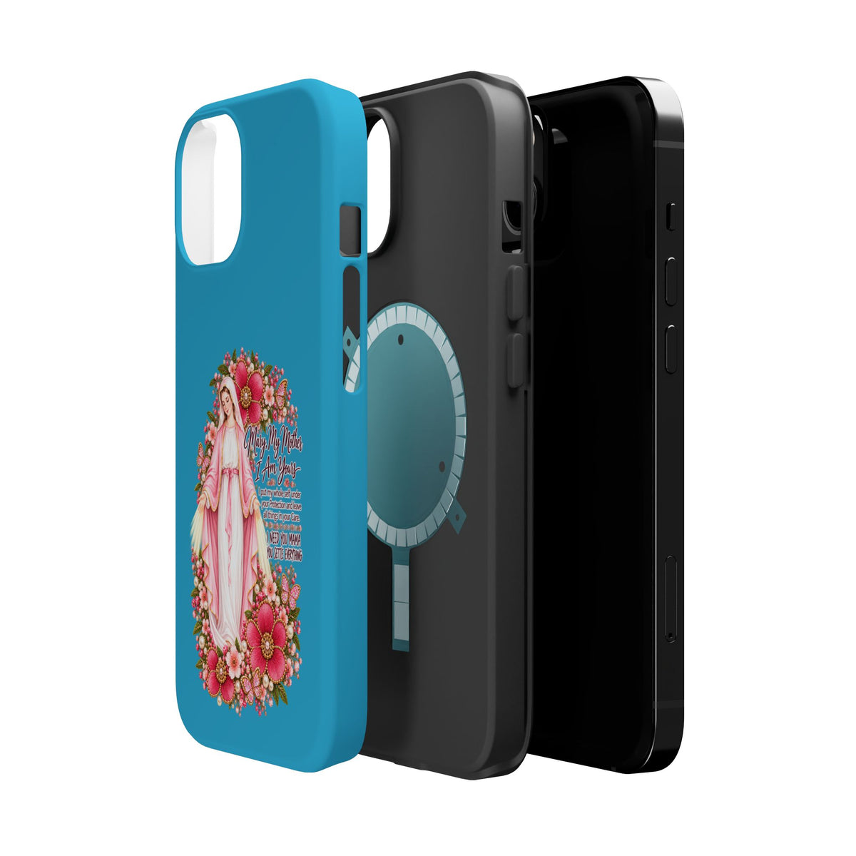 Religious Floral Phone Case — 'Blessed Virgin' Magnetic Impact-Resistant Case