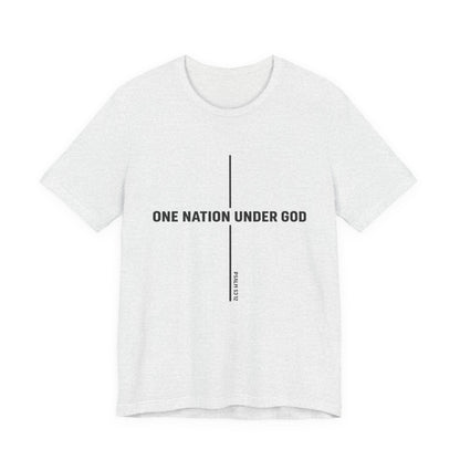 Christian Fish Tee — Small Circular 'JESUS' Design, Faith Graphic Shirt
