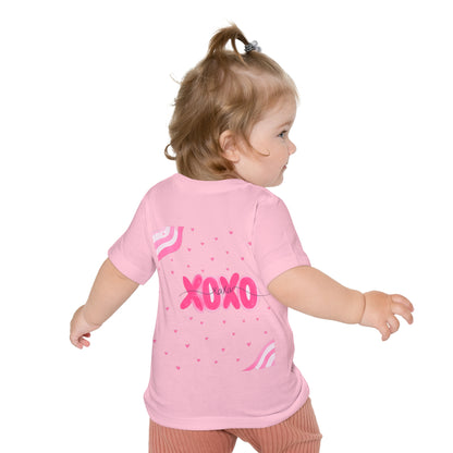 Baby T-Shirt — Pink Floral Flamingo "Be Flamazing" with XOXO Back (Infant Tee)