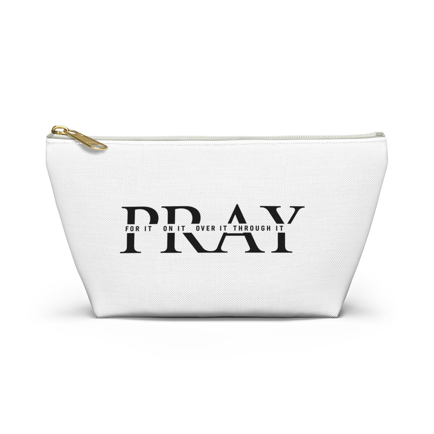 Faith Prayer Accessory Pouch — 'PRAY' & 'JESUS' Inspirational T-Bottom Pouch