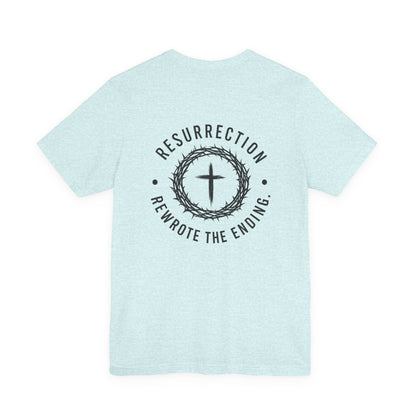 Christian Fish Tee — Small Circular 'JESUS' Design, Faith Graphic Shirt