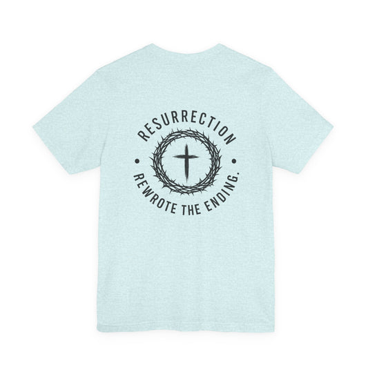Christian Fish Tee — Small Circular 'JESUS' Design, Faith Graphic Shirt
