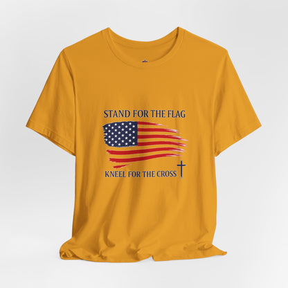 Stand for the Flag, Kneel for the Cross Tee — America 250 Patriotic T‑Shirt
