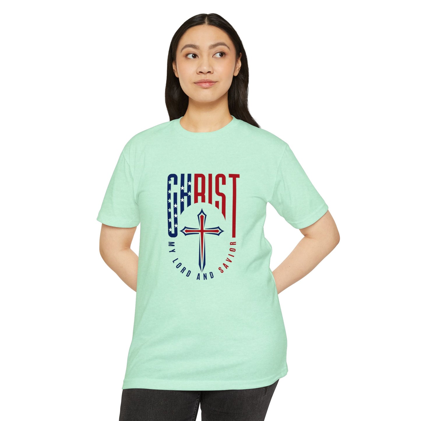 UNISEX Christ Cross T‑Shirt — My Lord and Savior Patriotic Christian Tee