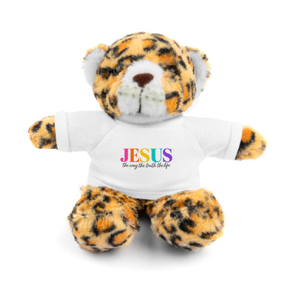 Jesus Rainbow Tee Teddy Bear - Plush Stuffed Animal with Faith Shirt