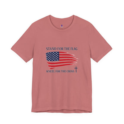 Stand for the Flag, Kneel for the Cross Tee — America 250 Patriotic T‑Shirt
